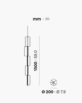 Pedrali Kawara L010V vertical pendant lamp with adjustable modules - Buy now on ShopDecor - Discover the best products by PEDRALI design