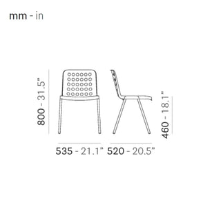 Pedrali Koi-Booki 370 polypropylene chair with aluminium frame and legs