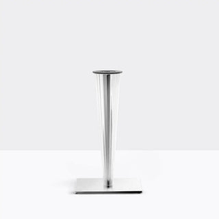 Pedrali Krystal table base h. 71.5 cm - 28.15 in Polished stainless steel LU Transparent TR 40x40 cm - Buy now on ShopDecor - Discover the best products by PEDRALI design
