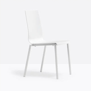 Pedrali Kuadra 1101 chair with technopolymer shell and square steel frame