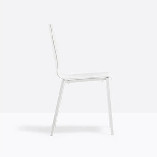 Pedrali Kuadra 1101 chair with technopolymer shell and square steel frame