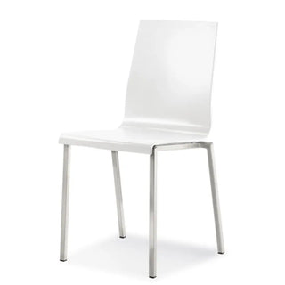 Pedrali Kuadra 1101 chair with technopolymer shell and square steel frame
