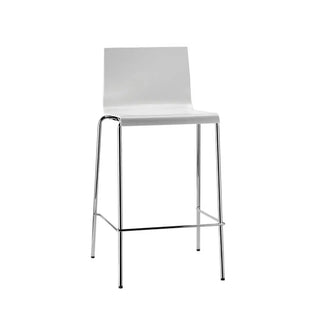 Pedrali Kuadra stool with technopolymer shell and round steel frame