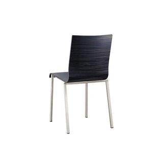 Pedrali Kuadra 1321 chair with oak shell and square steel frame