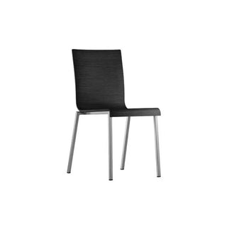 Pedrali Kuadra 1321 chair with oak shell and square steel frame