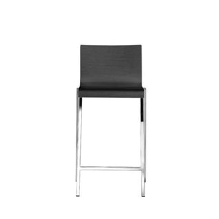 Pedrali Kuadra stool with oak shell and square steel frame