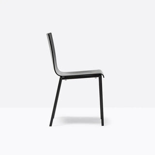 Pedrali Kuadra XL 2401 chair with technopolymer shell and square steel frame