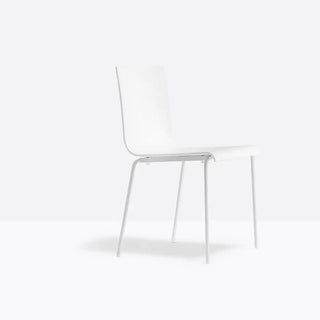 Pedrali Kuadra XL 2403 chair with technopolymer shell and round steel frame