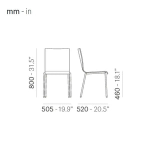 Pedrali Kuadra XL 2413 chair with oak shell and round steel frame