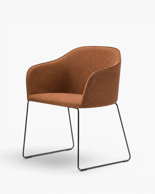 Pedrali Laja 881/2 armchair with upholstered shell and steel sled frame