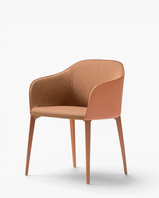 Pedrali Laja 885/2 armchair with upholstered shell and steel legs