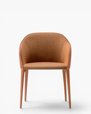 Pedrali Laja 885/2 armchair with upholstered shell and steel legs