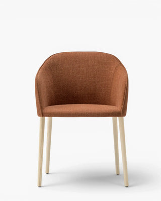 Pedrali Laja Wood 884/2 armchair with upholstered shell and ash legs