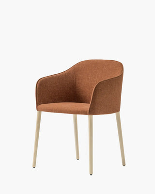 Pedrali Laja Wood 884/2 armchair with upholstered shell and ash legs