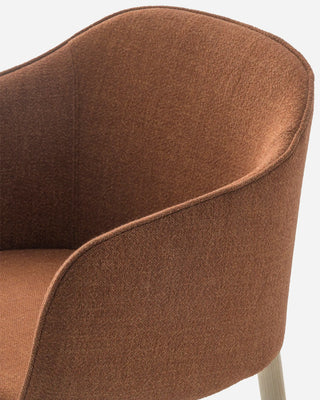 Pedrali Laja Wood 884/2 armchair with upholstered shell and ash legs