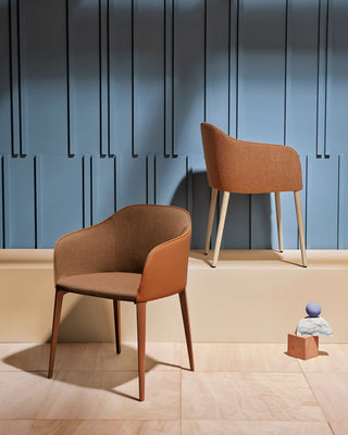 Pedrali Laja Wood 884/2 armchair with upholstered shell and ash legs