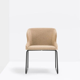 Pedrali Leila 682 upholstered armchair with steel sled base