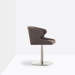 Pedrali Leila 683 swivel upholstered chair with round steel base - Buy now on ShopDecor - Discover the best products by PEDRALI design