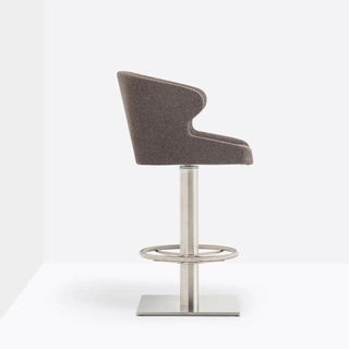 Pedrali Leila 687 swivel upholstered stool with round steel base - Buy now on ShopDecor - Discover the best products by PEDRALI design