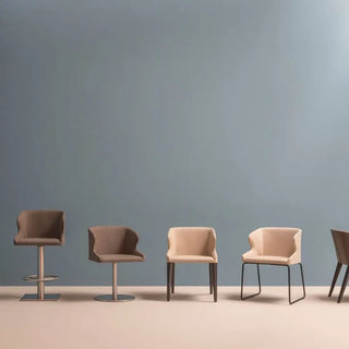 Pedrali Leila 687 swivel upholstered stool with round steel base - Buy now on ShopDecor - Discover the best products by PEDRALI design