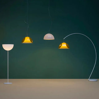 Pedrali Lighting Time L002ST floor lamp with double polycarbonate diffuser and steel base
