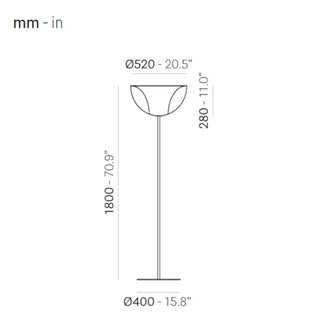 Pedrali Lighting Time L002ST floor lamp with double polycarbonate diffuser and steel base