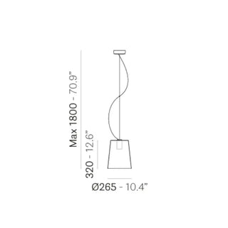 Pedrali Lighting Time L001S suspension lamp with single polycarbonate diffuser