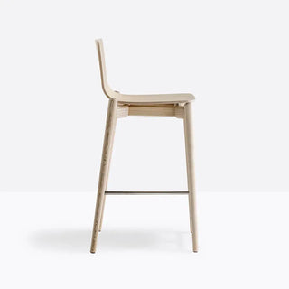 Pedrali Malmo ash stool with steel footrest