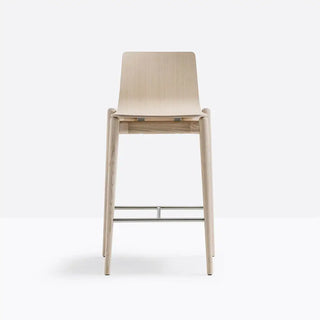 Pedrali Malmo ash stool with steel footrest