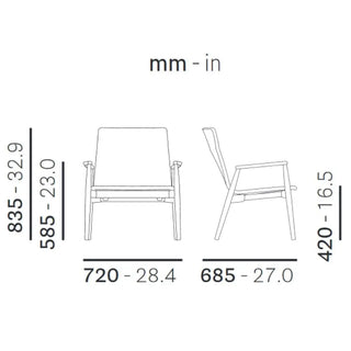 Pedrali Malmo 298 Relax upholstered armchair with ash frame
