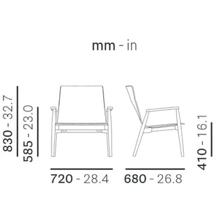 Pedrali Malmo 299 Relax ash armchair