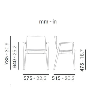 Pedrali Malmo 396 upholstered chair with ash frame