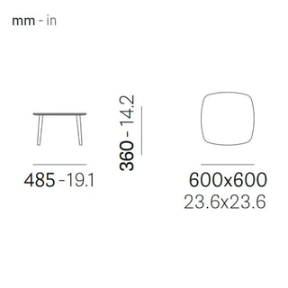 Pedrali Malmö MLT coffee table with ash legs