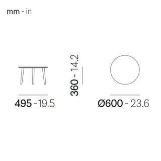 Pedrali Malmö MLT coffee table with ash legs