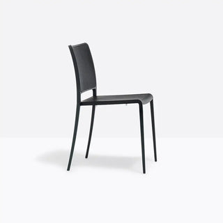 Pedrali Mya 701 polypropylene chair with aluminium frame and backrest in textilene