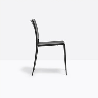 Pedrali Mya 701 polypropylene chair with aluminium frame and backrest in textilene