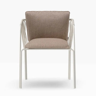 Pedrali Narì 6360 steel chair with removable cushion Beige BE100E Beige BE Fabric D105 - Buy now on ShopDecor - Discover the best products by PEDRALI design