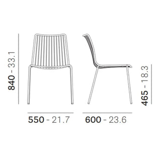 Pedrali Nolita 3651 steel chair with high backrest