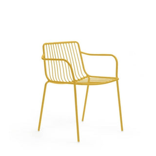 Pedrali Nolita 3655 garden armchair with armrests and low backrest Pedrali Yellow GI100E - Buy now on ShopDecor - Discover the best products by PEDRALI design