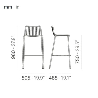 Pedrali Nolita steel stool