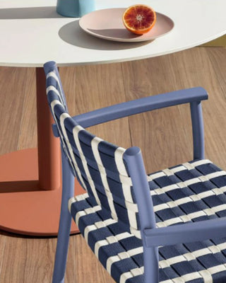 Pedrali Nuova Guinea 3635 aluminium armchair with seat and backrest in polypropylene weave