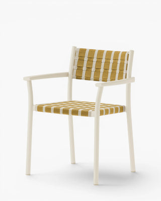 Pedrali Nuova Guinea 3635 aluminium armchair with seat and backrest in polypropylene weave