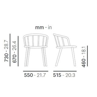 Pedrali Nym 2835 ash armchair
