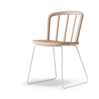 Pedrali Nym 2850 ash chair with steel sled base