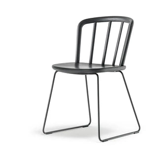 Pedrali Nym 2850 ash chair with steel sled base