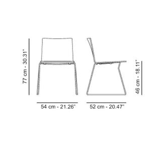 Pedrali Osaka Metal 5714 ash chair with steel sled base