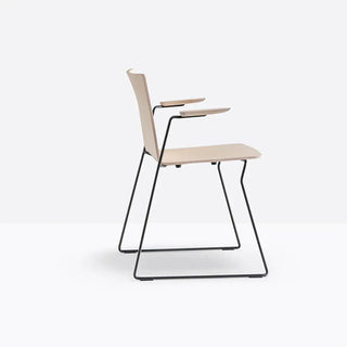Pedrali Osaka Metal 5715 ash armchair with steel sled base