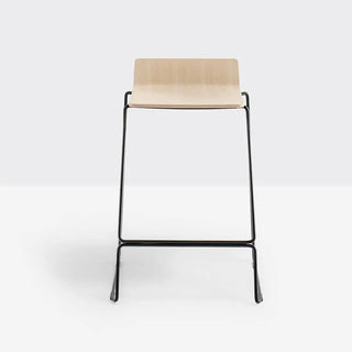 Pedrali Osaka Metal ash stool with steel sled base