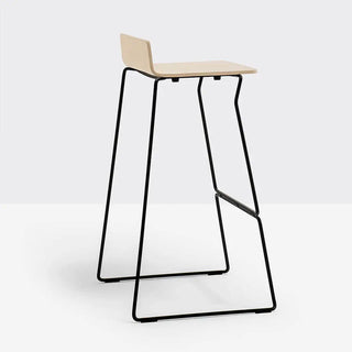 Pedrali Osaka Metal ash stool with steel sled base