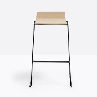 Pedrali Osaka Metal ash stool with steel sled base